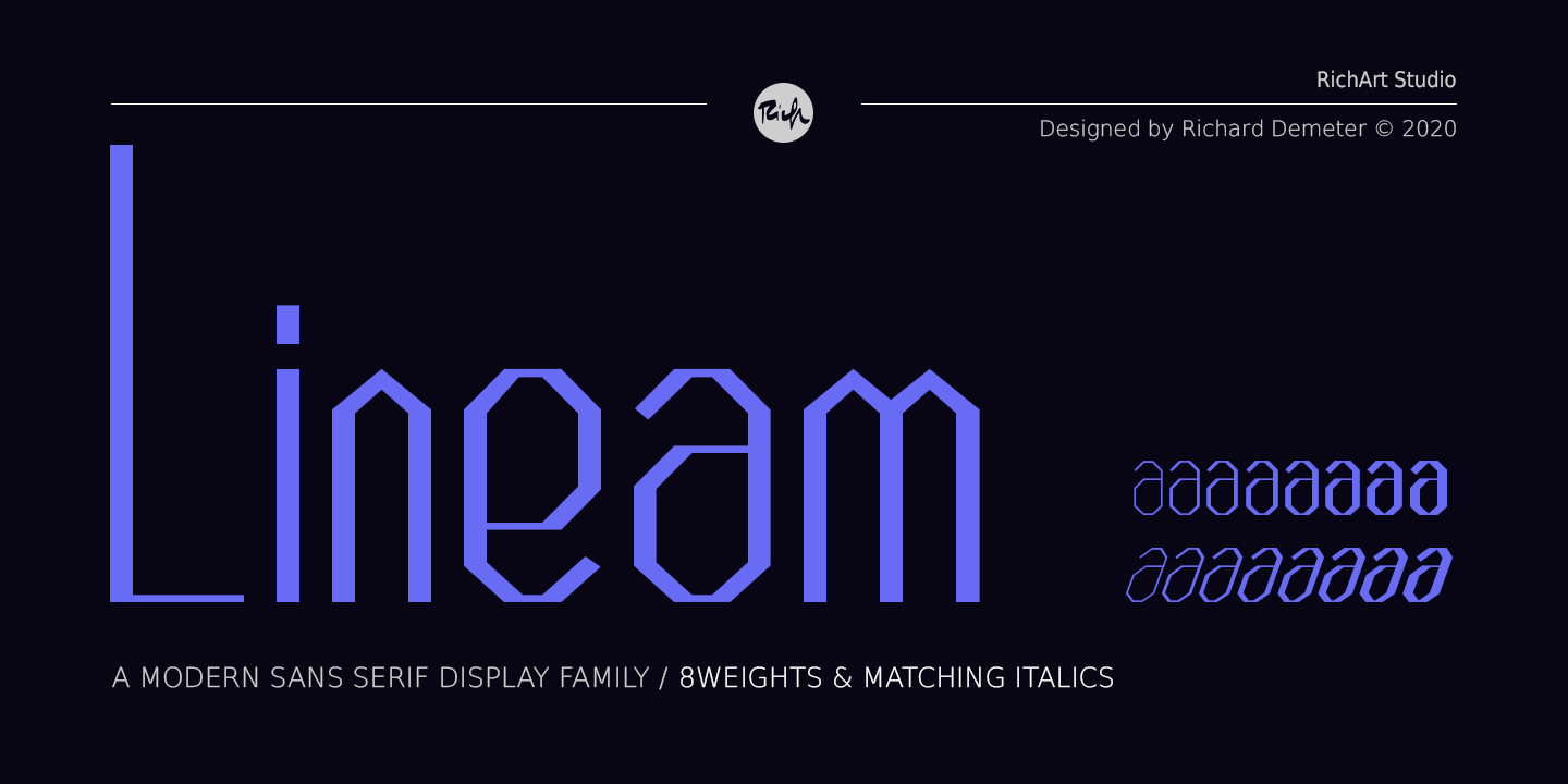 Lineam Thin Font preview